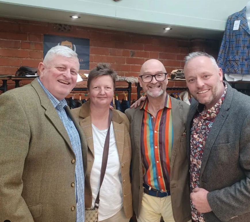 Stephen Cloonan, Alison Cloonan, David Harper, Phil Simms at Simms Vintage and Antiques Grand Opening Day.